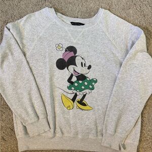 Abercrombie & Fitch Size L Light Gray Disney Minnie Mouse Crewneck